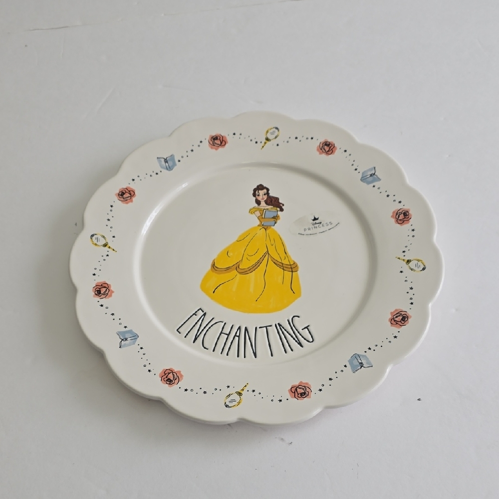 New Rae Dunn Disney Princess Belle Enchanting Plate